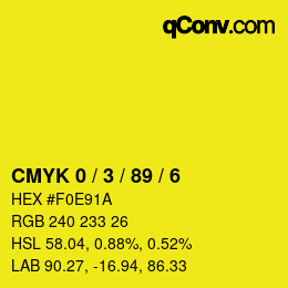 Color code: CMYK 0 / 3 / 89 / 6 | qconv.com