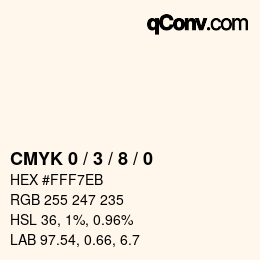Código de color: CMYK 0 / 3 / 8 / 0 | qconv.com