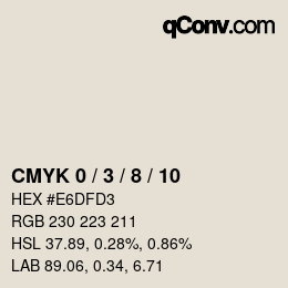颜色代码: CMYK 0 / 3 / 8 / 10 | qconv.com