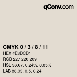 カラーコード: CMYK 0 / 3 / 8 / 11 | qconv.com