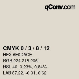 カラーコード: CMYK 0 / 3 / 8 / 12 | qconv.com