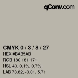 カラーコード: CMYK 0 / 3 / 8 / 27 | qconv.com
