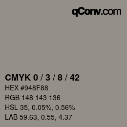 Color code: CMYK 0 / 3 / 8 / 42 | qconv.com