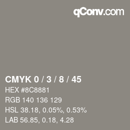 Color code: CMYK 0 / 3 / 8 / 45 | qconv.com