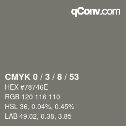 颜色代码: CMYK 0 / 3 / 8 / 53 | qconv.com