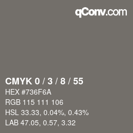 Color code: CMYK 0 / 3 / 8 / 55 | qconv.com