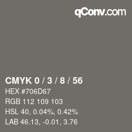 Color code: CMYK 0 / 3 / 8 / 56 | qconv.com