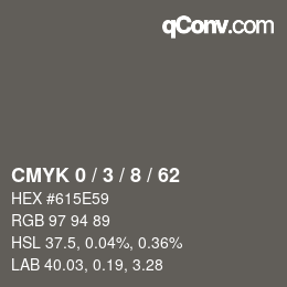 Color code: CMYK 0 / 3 / 8 / 62 | qconv.com