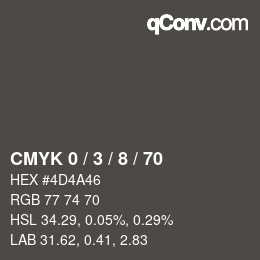 Color code: CMYK 0 / 3 / 8 / 70 | qconv.com