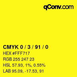 Color code: CMYK 0 / 3 / 91 / 0 | qconv.com