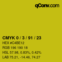 Color code: CMYK 0 / 3 / 91 / 23 | qconv.com