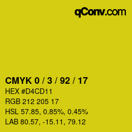Color code: CMYK 0 / 3 / 92 / 17 | qconv.com