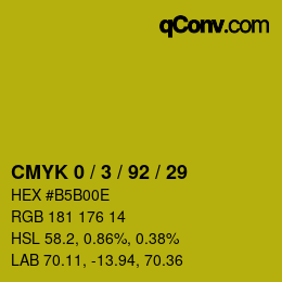 カラーコード: CMYK 0 / 3 / 92 / 29 | qconv.com
