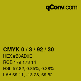 カラーコード: CMYK 0 / 3 / 92 / 30 | qconv.com