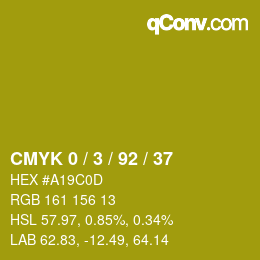 Color code: CMYK 0 / 3 / 92 / 37 | qconv.com