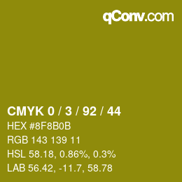 カラーコード: CMYK 0 / 3 / 92 / 44 | qconv.com