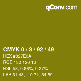カラーコード: CMYK 0 / 3 / 92 / 49 | qconv.com