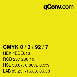 Color code: CMYK 0 / 3 / 92 / 7 | qconv.com