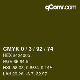 颜色代码: CMYK 0 / 3 / 92 / 74 | qconv.com