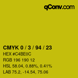 Color code: CMYK 0 / 3 / 94 / 23 | qconv.com