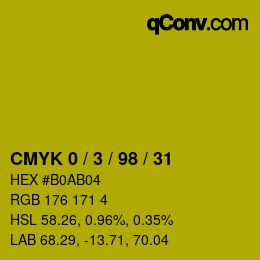 Color code: CMYK 0 / 3 / 98 / 31 | qconv.com