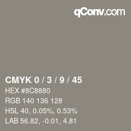 Color code: CMYK 0 / 3 / 9 / 45 | qconv.com