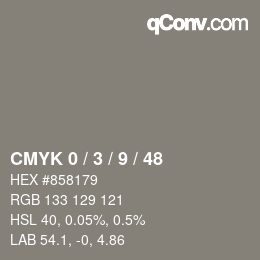 Color code: CMYK 0 / 3 / 9 / 48 | qconv.com