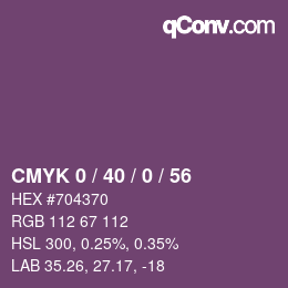 Color code: CMYK 0 / 40 / 0 / 56 | qconv.com