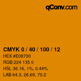 颜色代码: CMYK 0 / 40 / 100 / 12 | qconv.com