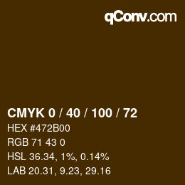 Color code: CMYK 0 / 40 / 100 / 72 | qconv.com