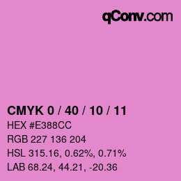カラーコード: CMYK 0 / 40 / 10 / 11 | qconv.com