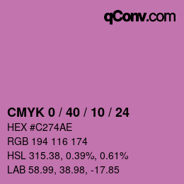 カラーコード: CMYK 0 / 40 / 10 / 24 | qconv.com