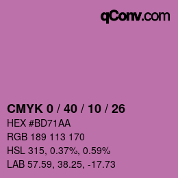 颜色代码: CMYK 0 / 40 / 10 / 26 | qconv.com