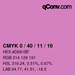 Farbcode: CMYK 0 / 40 / 11 / 16 | qconv.com