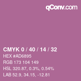 Color code: CMYK 0 / 40 / 14 / 32 | qconv.com