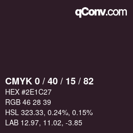 Color code: CMYK 0 / 40 / 15 / 82 | qconv.com