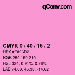 カラーコード: CMYK 0 / 40 / 16 / 2 | qconv.com