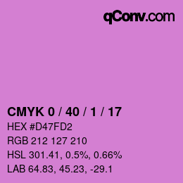 カラーコード: CMYK 0 / 40 / 1 / 17 | qconv.com