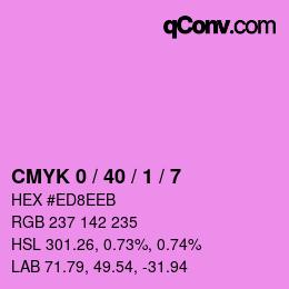 颜色代码: CMYK 0 / 40 / 1 / 7 | qconv.com