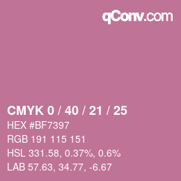 Color code: CMYK 0 / 40 / 21 / 25 | qconv.com