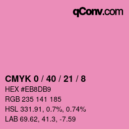 カラーコード: CMYK 0 / 40 / 21 / 8 | qconv.com