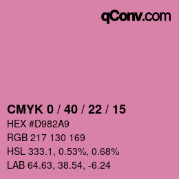 カラーコード: CMYK 0 / 40 / 22 / 15 | qconv.com
