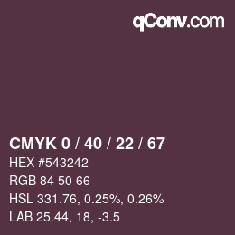Color code: CMYK 0 / 40 / 22 / 67 | qconv.com