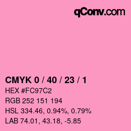 カラーコード: CMYK 0 / 40 / 23 / 1 | qconv.com