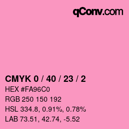 カラーコード: CMYK 0 / 40 / 23 / 2 | qconv.com