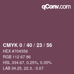 Color code: CMYK 0 / 40 / 23 / 56 | qconv.com