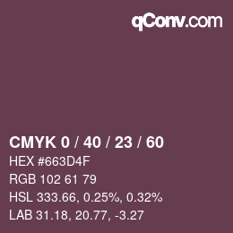 颜色代码: CMYK 0 / 40 / 23 / 60 | qconv.com