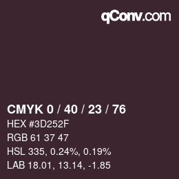 Color code: CMYK 0 / 40 / 23 / 76 | qconv.com