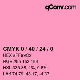 カラーコード: CMYK 0 / 40 / 24 / 0 | qconv.com