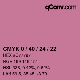 颜色代码: CMYK 0 / 40 / 24 / 22 | qconv.com